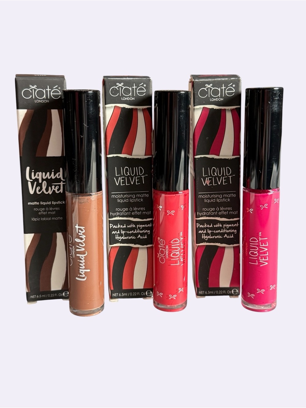 Ciaté Liquid Velvet Moisturising Matte Liquid Lipstick - Pink, Red, Nude